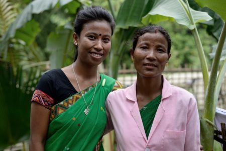 Indian mother and daughter from Majuli Island