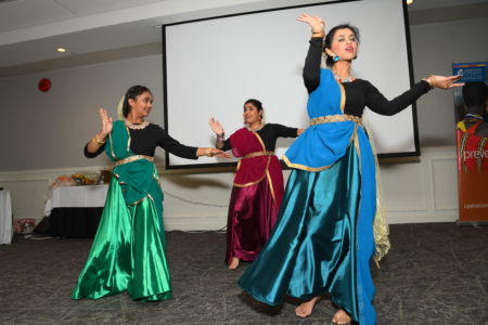 Semi-traditional Indian dancers perform at Operation Eyesight's Donor Celebration