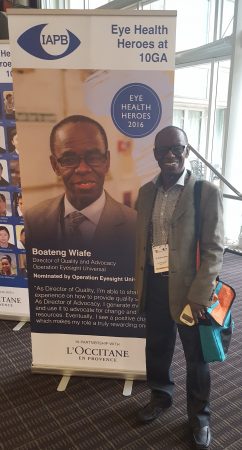 We’re proud of Dr. Boateng Wiafe! At the General Assembly, he was honoured as an Eye Health Hero, a tribute sponsored by Fondation L’Occitane. Dr. Bo is our Director, Quality and Advocacy, and is based in Ghana. 