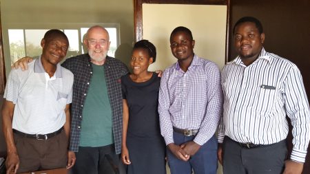  Our work in Zambia would not be possible without this dedicated team. From left to right: Patson Tembo, Country Manager; me (Brian Foster); Chiboni Musweu, Program Coordinator; Chishimba Machaya, Management Information System Officer; and Chitengi Mihova, Finance and Administrative Officer. 