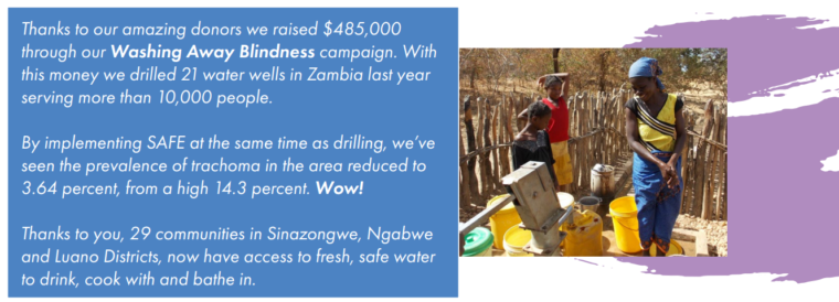 Washing Away Blindness fundraiser makes clean water available to 10,000 people in Zambia